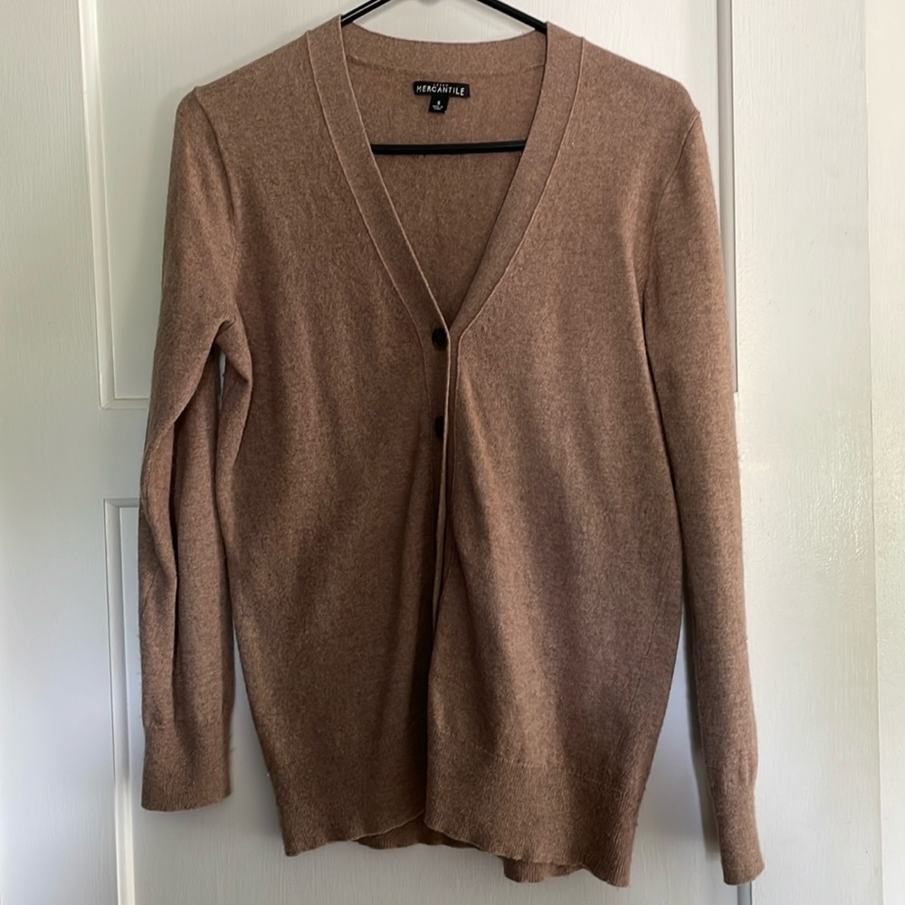 J Crew Mercantile heathered Brown cardigan